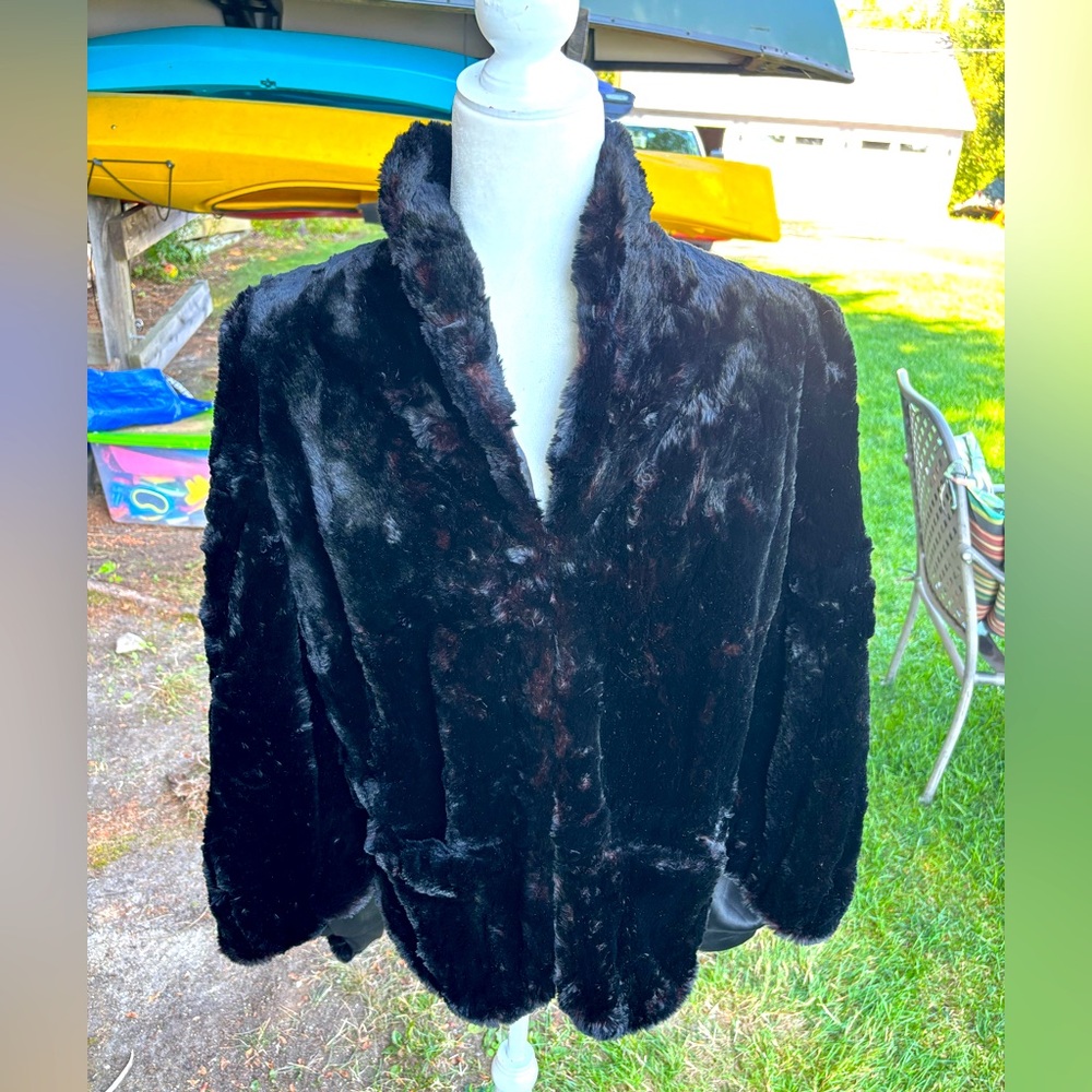 Vintage Fur Cape Shawl Majestic Fur Shop Boston black soft see photos for flaws